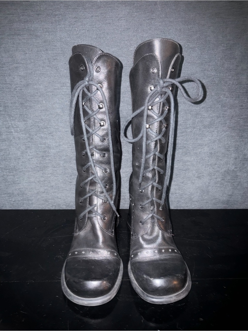 Report Women's Lace-Up Mid-Calf Boots —  Black